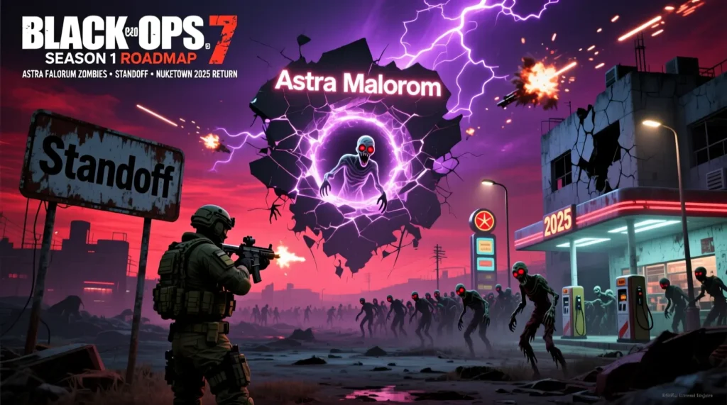 Black Ops 7 Season 1 Roadmap: Astra Malorum Zombies, Standoff & Nuketown 2025 Return
