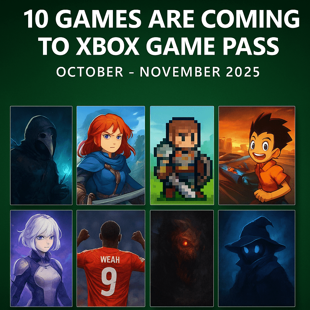 10 Games Are Coming to Xbox Game Pass (October–November 2025)