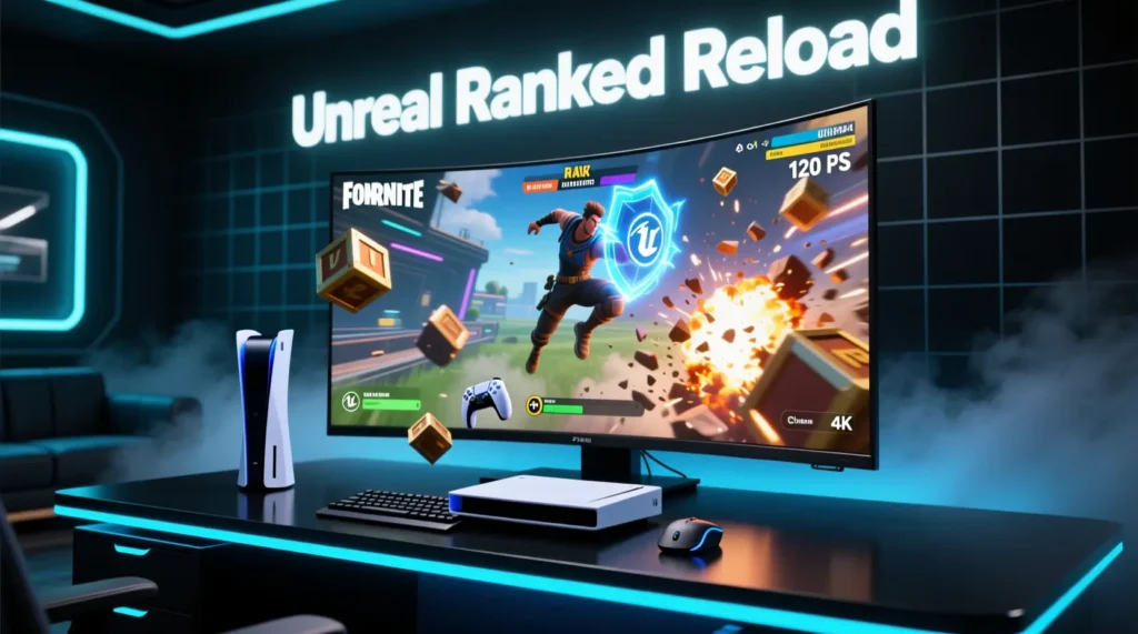 Fortnite Unreal Ranked Reload On PS5 Slim – Keyboard & Mouse Gameplay At 120 FPS In 4K