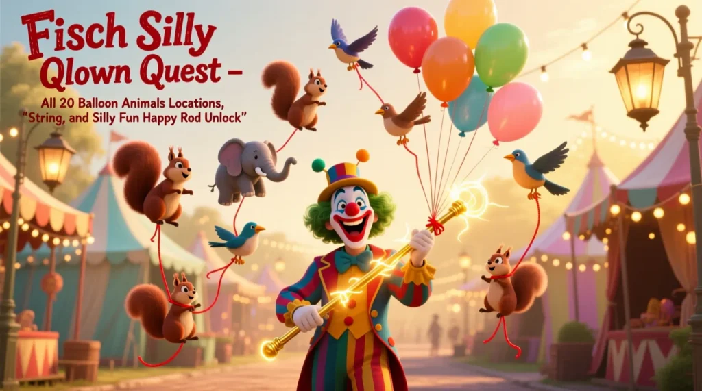Fisch Silly Clown Quest Guide – All 20 Balloon Animal Locations, String, and Silly Fun Happy Rod Unlock