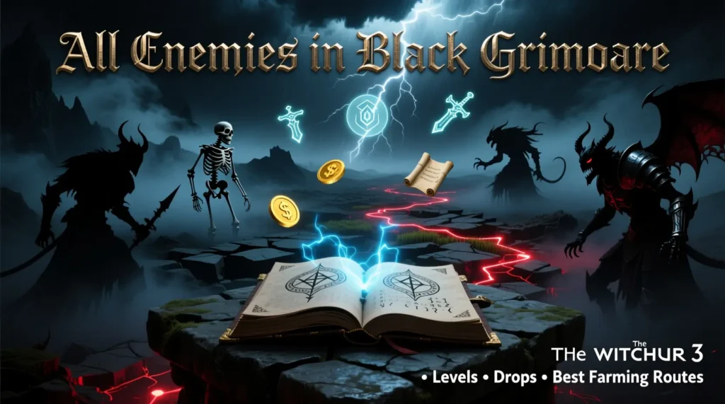 All Enemies in Black Grimoire (Locations, Levels, Drops, and Best Farming Routes)