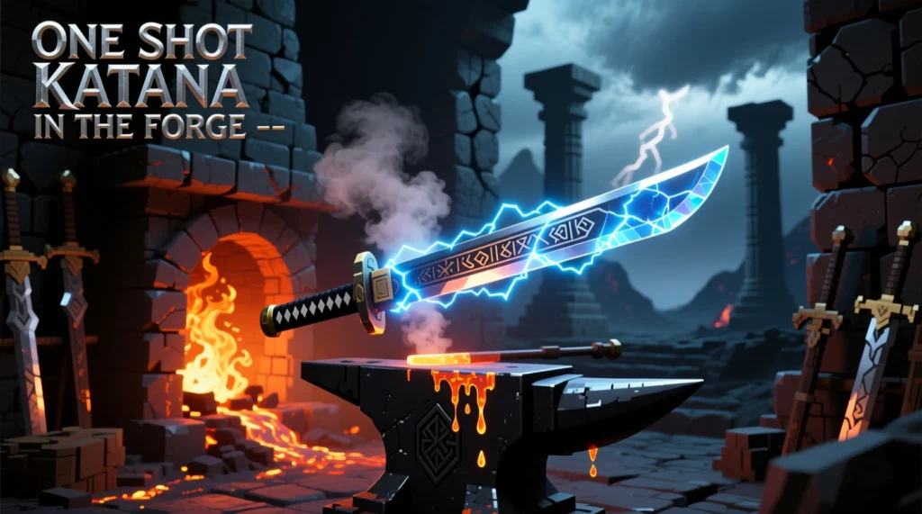 How to make a ONE SHOT KATANA In The FORGE (Roblox)