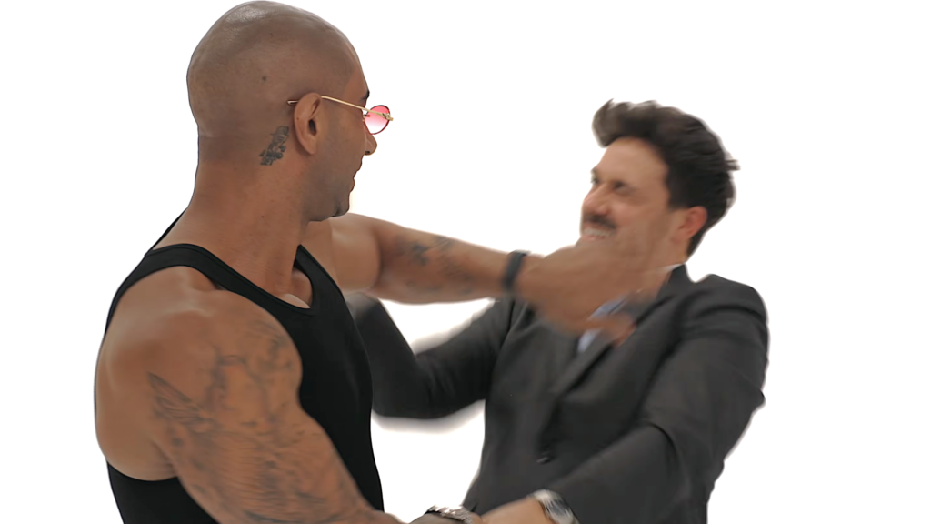 Fousey slaps Cono at the end of their interview (Image via YouTube/@cono)
