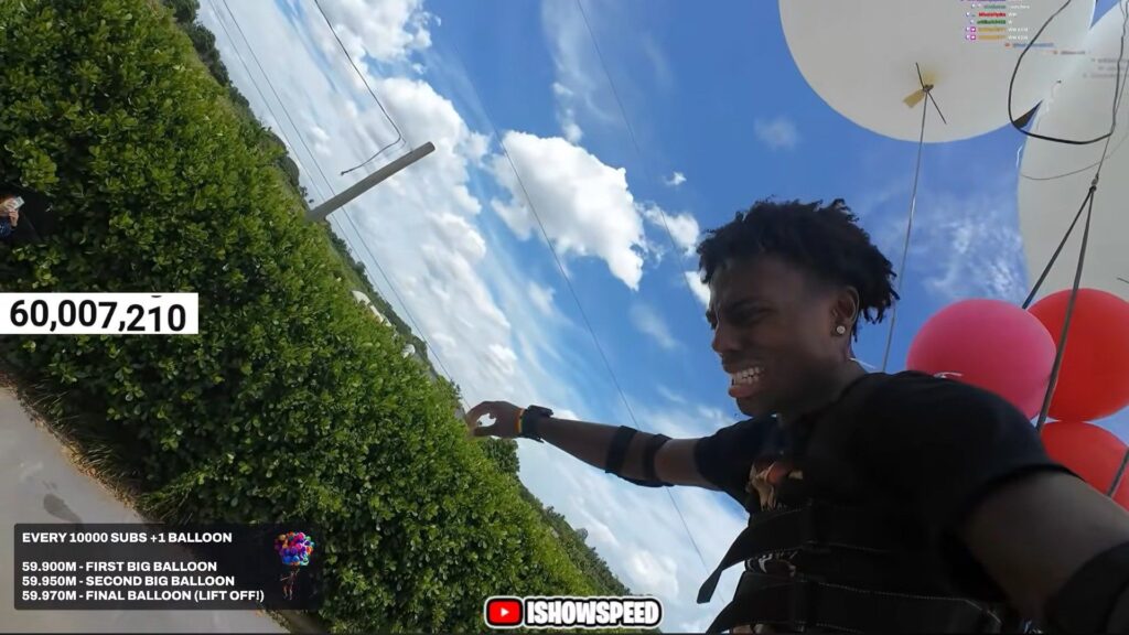 The streamer taking off from the ground (Image via YouTube/IShowSpeed)
