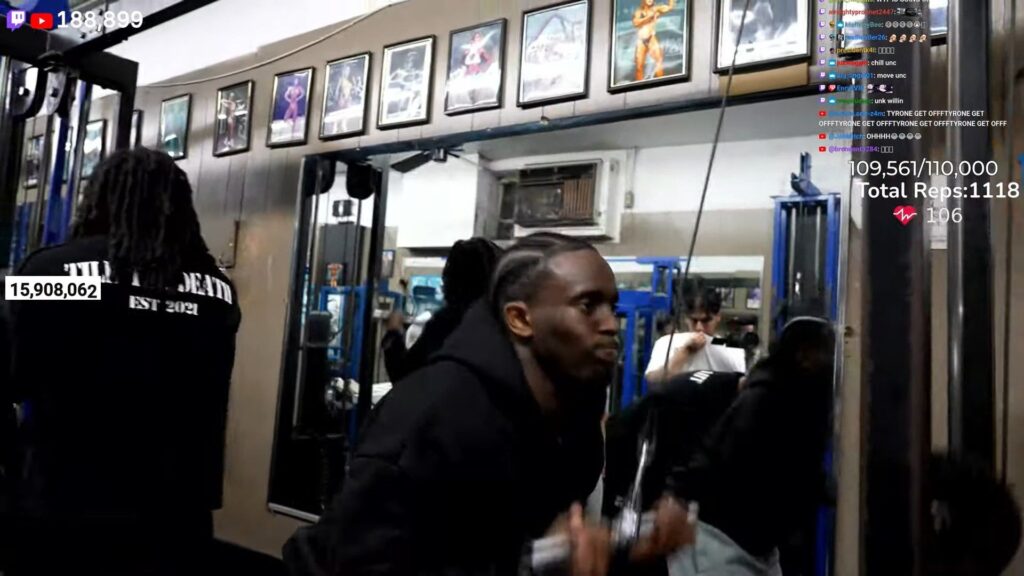 The streamer was goofing around during his visit (Image via YouTube/Kai Cenat Live)