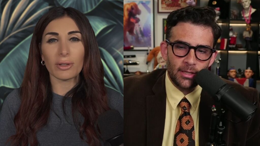 Laura Loomer responds to Hasan Piker's accusations (Image via YouTube/@LauraLoomered and @HasanAbi)