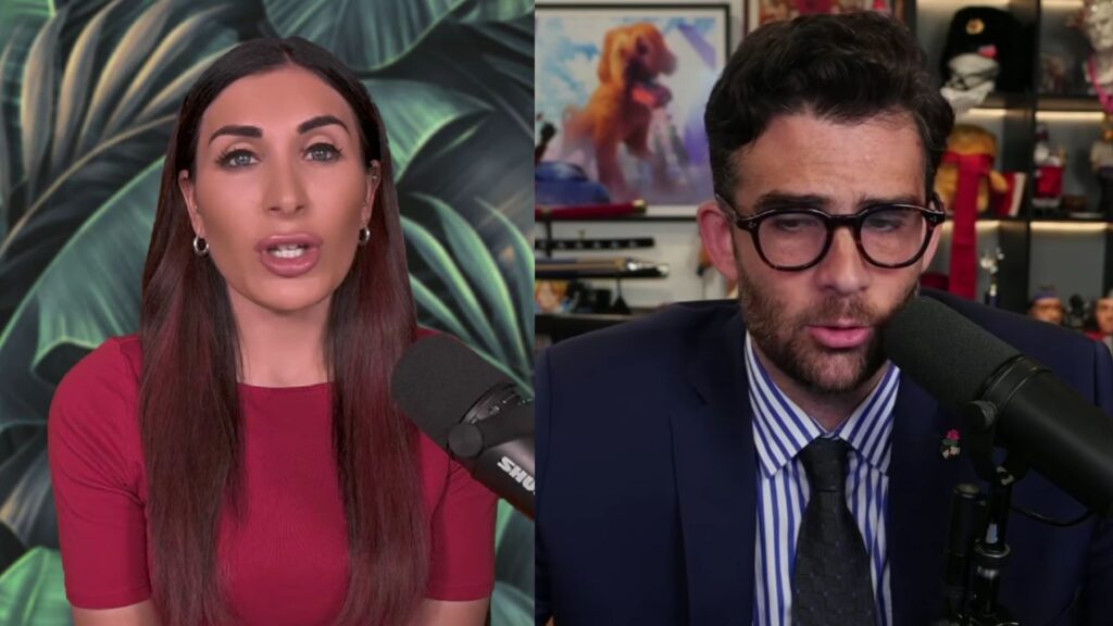 Laura Loomer criticizes Hasan Piker over framed copy of the September 11 attacks (Image via YouTube/@LauraLoomered and @HasanAbi)