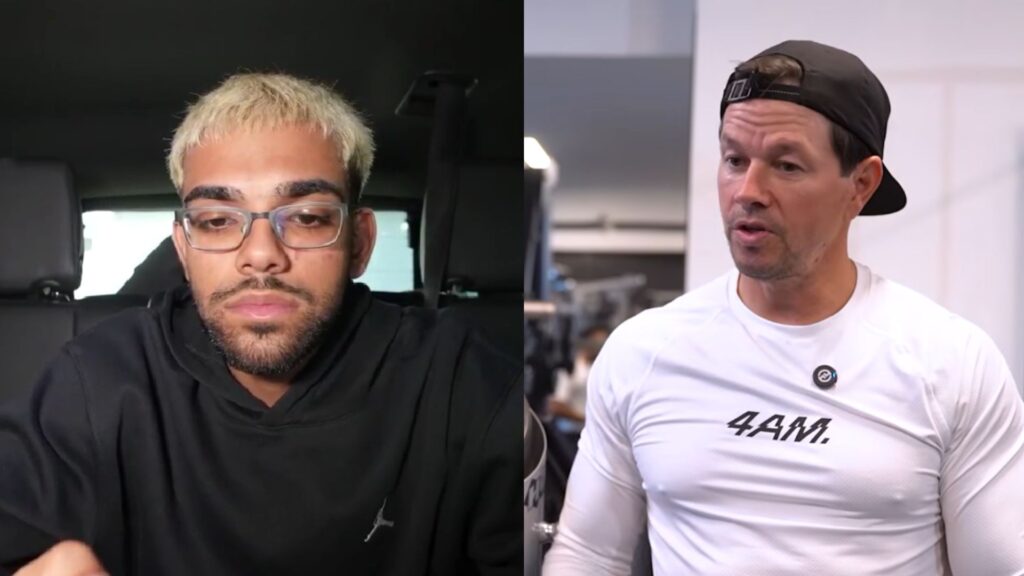 N3on announces upcoming livestream with Mark Wahlberg (Image via Kick/@n3on and YouTube/@markwahlberg)