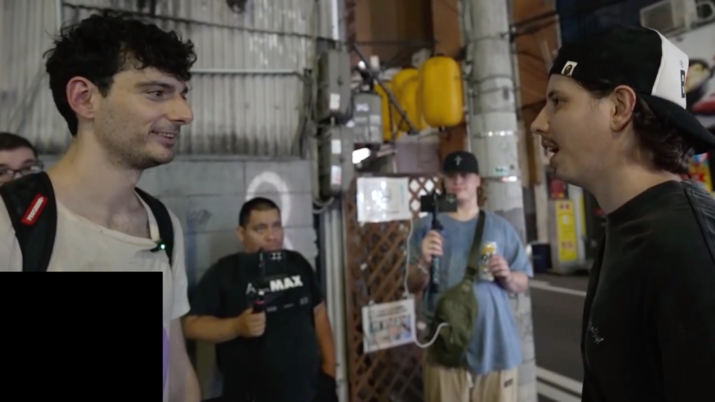 Ice Poseidon's interaction with an individual in Japan (Image via Kick/IcePoseidon)