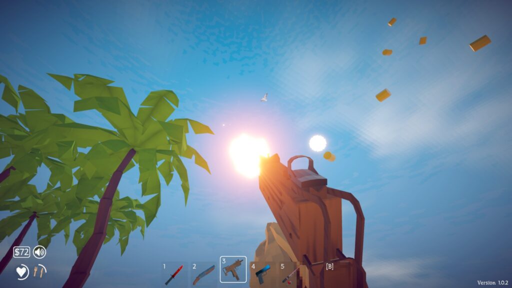 Bullets are the answer to most problems in How to Fish (Image via Dazed Games
