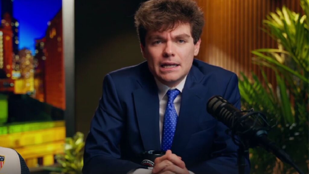 Nick Fuentes claims white people are aesthetically superior (Image via Rumble/@nickjfuentes)