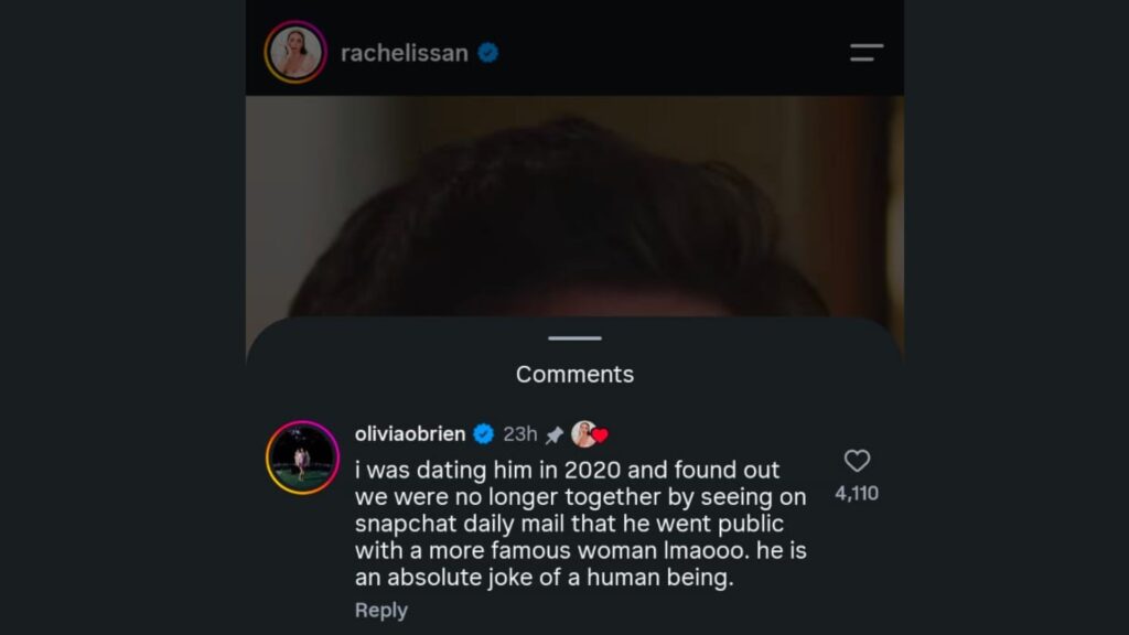 Olivia O'Brien criticizes Pete Davidson (Image via Instagram/@rachelissan)