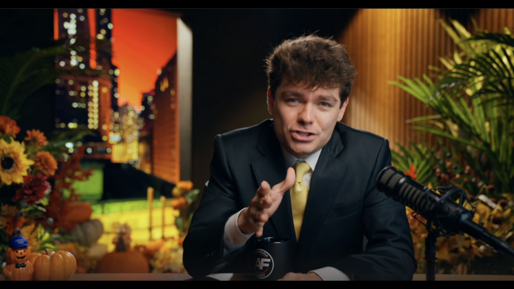 Nick Fuentes hopes a Democrat wins in 2028 because he expects the AI bubble to burst under the next president (Image via Rumble/@nickjfuentes)