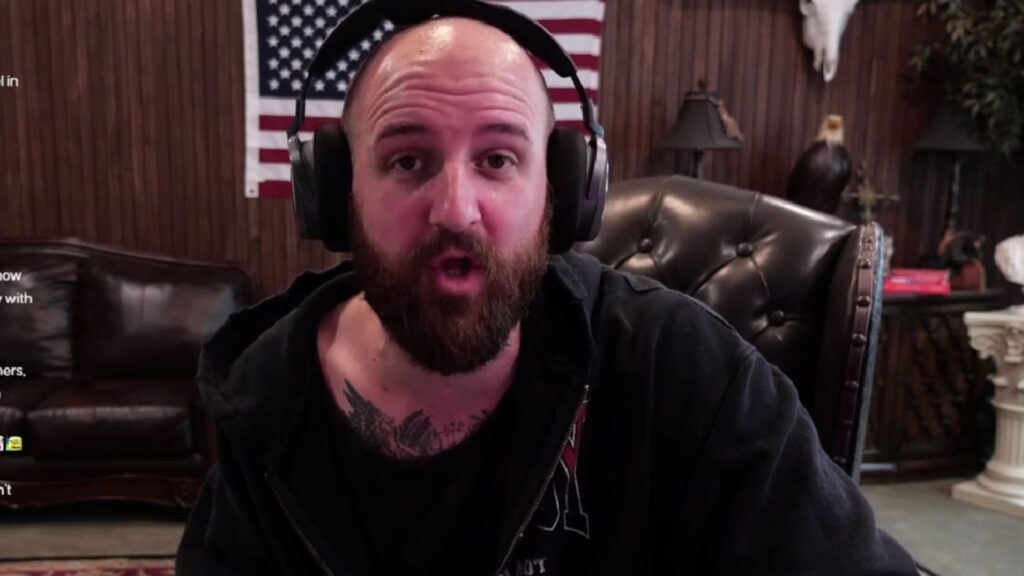 Streamer reacts to protests in France (Image via Rumble/@Tectone)