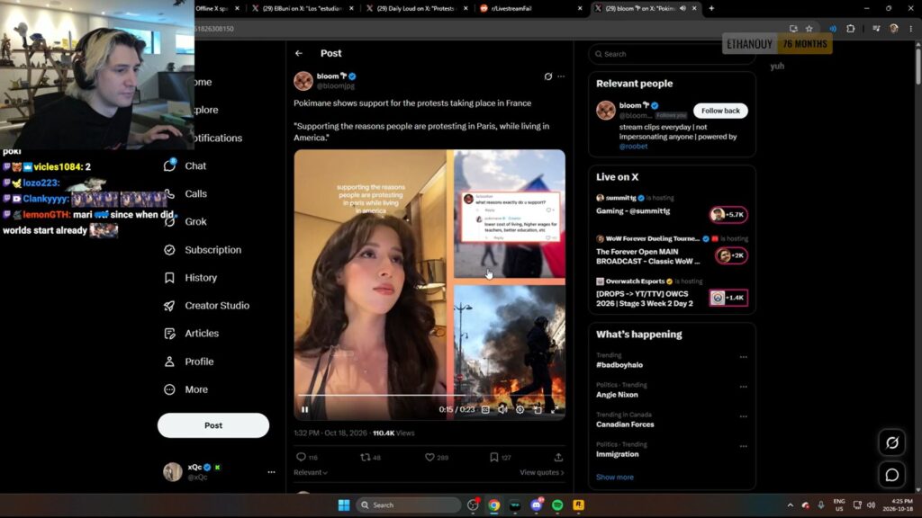 The streamer watching Pokimane