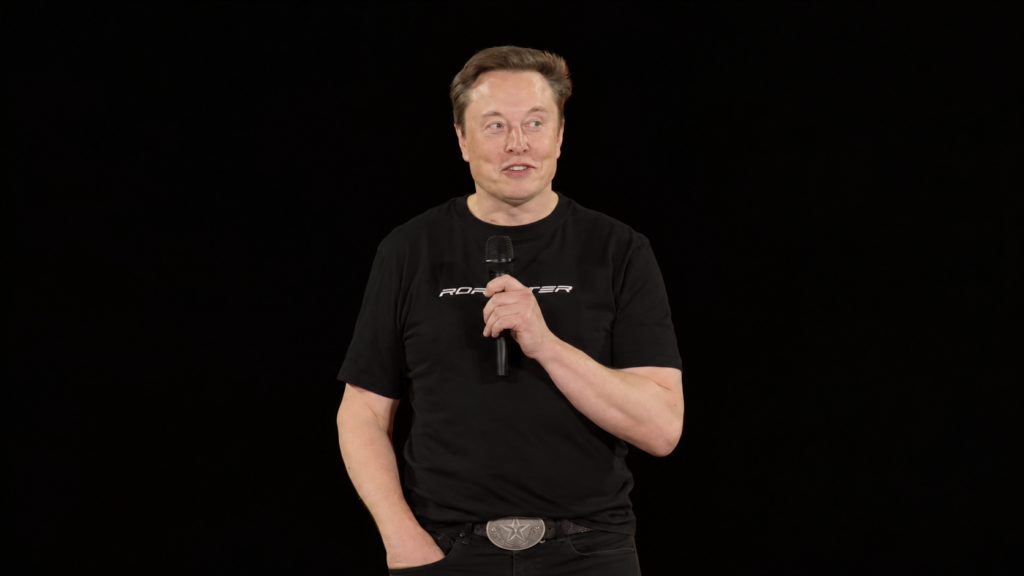 Elon Musk said on X that he will give one SpaceX share to every kid in America next year (Image via YouTube/@Tesla)