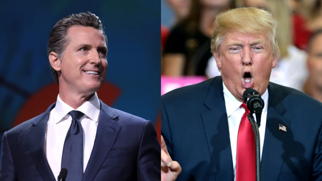Gavin Newsom reacts to Donald Trump